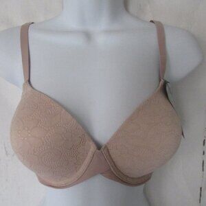 New Maidenform T Shirt Bra 32D Beige Tan Convertible Underwire DM7543
